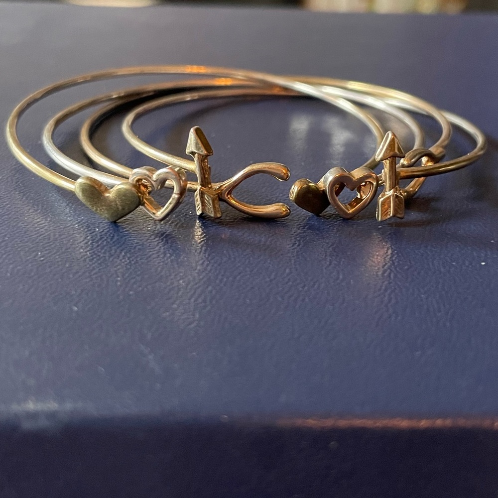 Stackable Gold Bangles - Picture 2 of 8